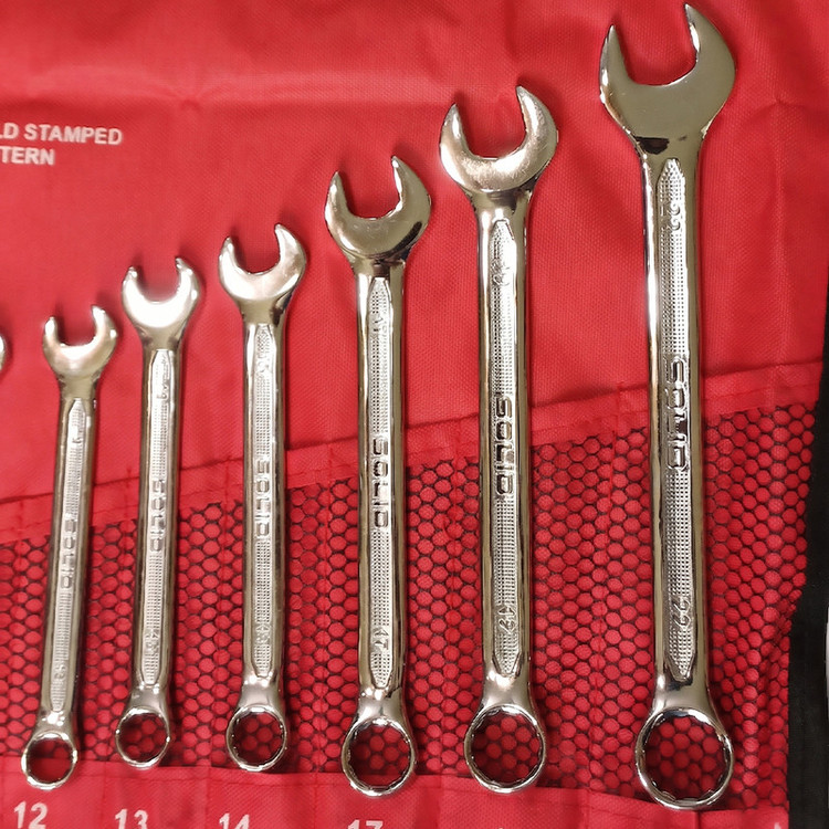 آچار یکسر تخت یکسر رینگی سولید مدل YP-6-22/12Pcs مجموعه 12 عددی