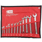 آچار یکسر تخت یکسر رینگی سولید مدل YP-6-22/12Pcs مجموعه 12 عددی