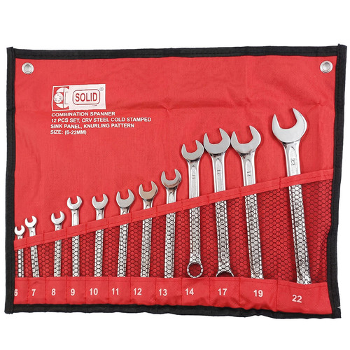 آچار یکسر تخت یکسر رینگی سولید مدل YP-6-22/12Pcs مجموعه 12 عددی